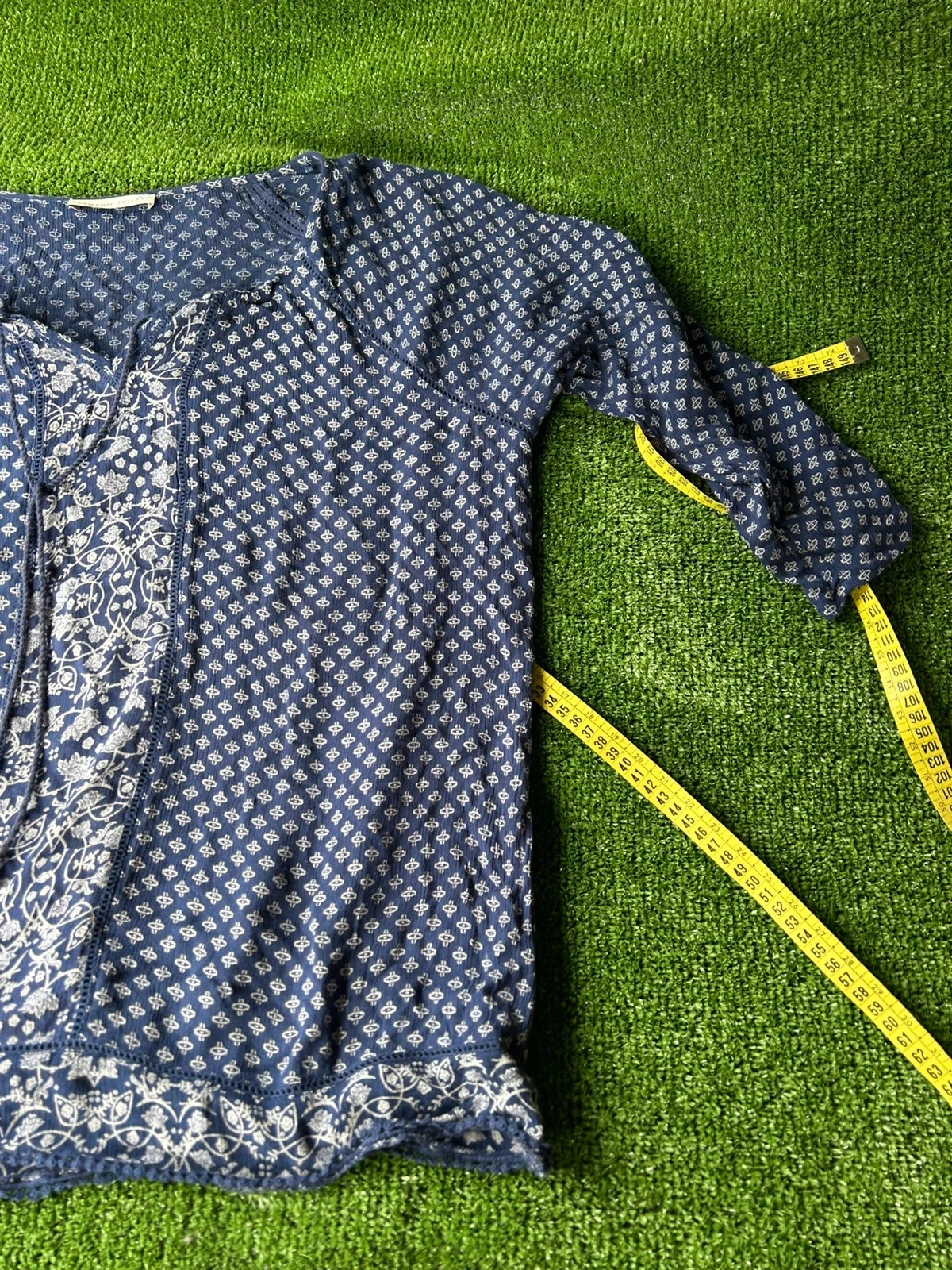 Blouse azul marinho vintage Armand Thierry tamanho 4, L / 100% viscose – photo 2